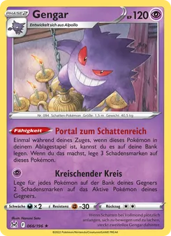 Karte Gengar aus Verlorener Ursprung, Nummer 066/196