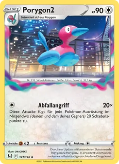 Karte Porygon2 aus Verlorener Ursprung, Nummer 141/196