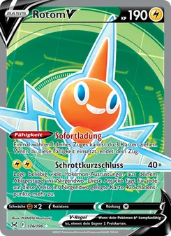 Karte Rotom V aus Verlorener Ursprung, Nummer 176/196