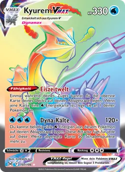 Karte Kyurem VMAX aus Verlorener Ursprung, Nummer 197/196