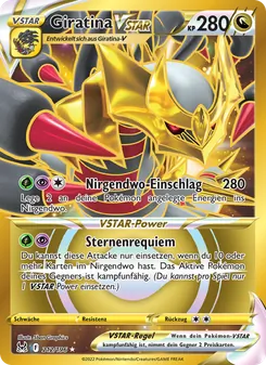 Karte Giratina VSTAR aus Verlorener Ursprung, Nummer 212/196
