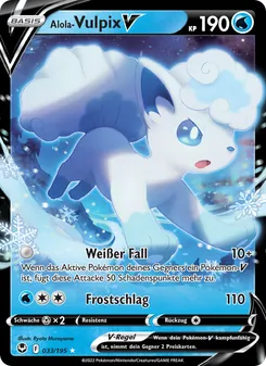 Karte Alola Vulpix-V aus Silberne Sturmwinde, Nummer 033/195