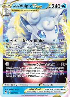 Karte Alola Vulpix-VSTAR aus Silberne Sturmwinde, Nummer 034/195
