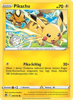 Karte Pikachu aus Silberne Sturmwinde, Nummer 049/195
