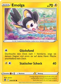 Karte Emolga aus Silberne Sturmwinde, Nummer 054/195