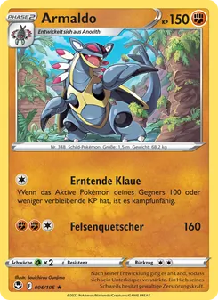 Karte Armaldo aus Silberne Sturmwinde, Nummer 096/195