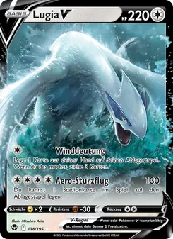 Karte Lugia V aus Silberne Sturmwinde, Nummer 138/195