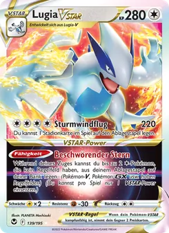 Karte Lugia VSTAR aus Silberne Sturmwinde, Nummer 139/195