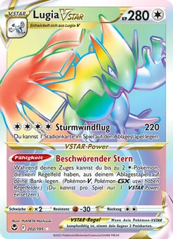 Karte Lugia VSTAR aus Silberne Sturmwinde, Nummer 202/195