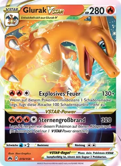 Karte Glurak VSTAR aus Zenit der Könige, Nummer 019/159