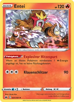 Karte Entei aus Zenit der Könige, Nummer 021/159