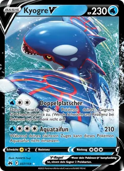 Karte Kyogre V aus Zenit der Könige, Nummer 037/159