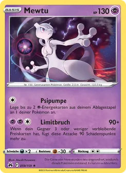 Karte Mewtu aus Zenit der Könige, Nummer 059/159