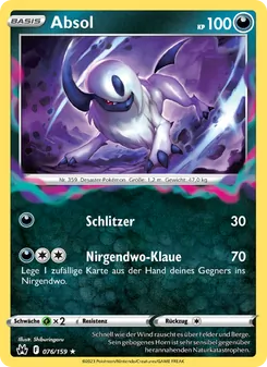 Karte Absol aus Zenit der Könige, Nummer 076/159