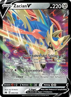 Karte Zacian V aus Zenit der Könige, Nummer 095/159