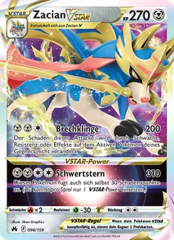 Karte Zacian VSTAR aus Zenit der Könige, Nummer 096/159