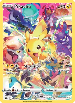 Karte Pikachu aus Zenit der Könige, Nummer 160/159
