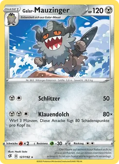 Karte Galar-Mauzinger aus Clash der Rebellen, Nummer 127/192