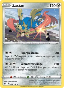 Karte Zacian aus Clash der Rebellen, Nummer 139/192