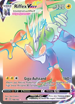 Karte Riffex VMAX aus Clash der Rebellen, Nummer 196/192