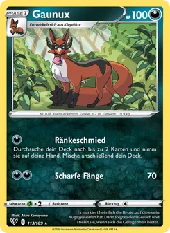 Karte Gaunux aus Flammende Finsternis, Nummer 113/189