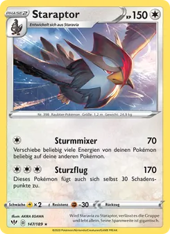 Karte Staraptor aus Flammende Finsternis, Nummer 147/189