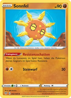 Karte Sonnfel aus Flammende Finsternis, Nummer 92/189