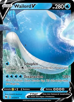 Karte Wailord V aus Weg des Champs, Nummer 13/73
