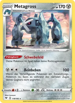 Karte Metagross aus Farbenschock, Nummer 118/185