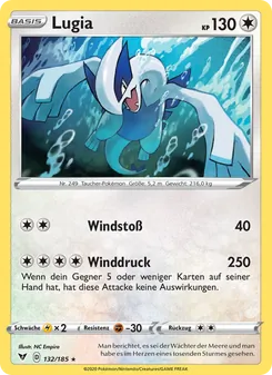 Karte Lugia aus Farbenschock, Nummer 132/185