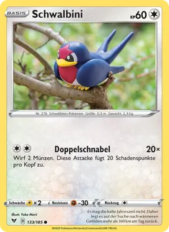 Karte Schwalbini aus Farbenschock, Nummer 133/185