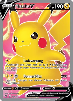 Karte Pikachu V aus Farbenschock, Nummer 170/185