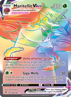 Karte Maritellit VMAX aus Farbenschock, Nummer 186/185