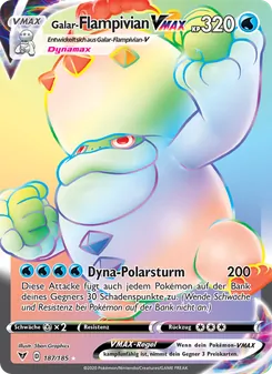 Karte Galar-Flampivian VMAX aus Farbenschock, Nummer 187/185