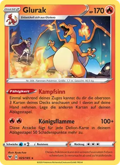 Karte Glurak aus Farbenschock, Nummer 25/185