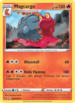 Karte Magcargo aus Farbenschock, Nummer 28/185