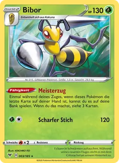 Karte Bibor aus Farbenschock, Nummer 3/185