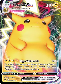 Karte Pikachu VMAX aus Farbenschock, Nummer 44/185