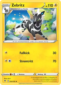 Karte Zebritz aus Farbenschock, Nummer 54/185