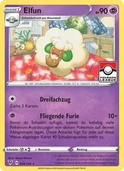 Karte Elfun aus Farbenschock, Nummer 76/185