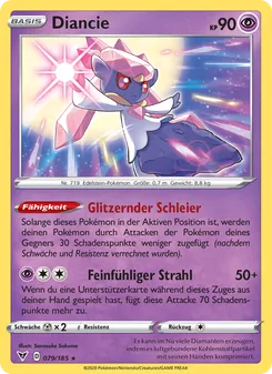 Karte Diancie aus Farbenschock, Nummer 79/185