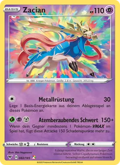 Karte Zacian aus Farbenschock, Nummer 82/185