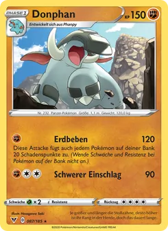 Karte Donphan aus Farbenschock, Nummer 87/185