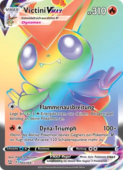 Karte Victini VMAX aus Kampfstile, Nummer 165/163