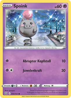 Karte Spoink aus Kampfstile, Nummer 55/163