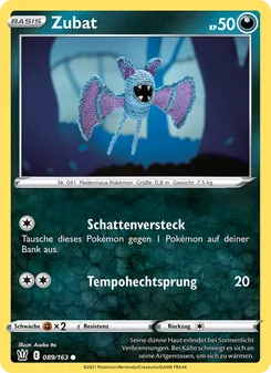 Karte Zubat aus Kampfstile, Nummer 89/163