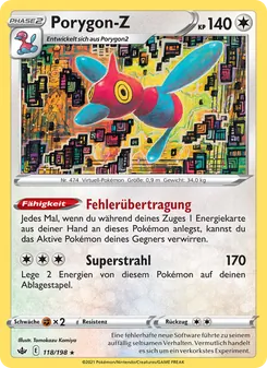 Karte Porygon-Z aus Schaurige Herrschaft, Nummer 118/198