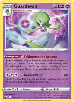 Karte Guardevoir aus Schaurige Herrschaft, Nummer 61/198