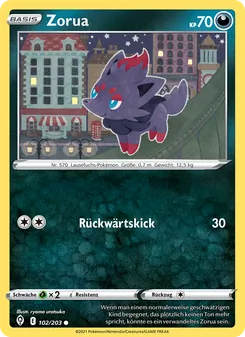 Karte Zorua aus Drachenwandel, Nummer 102/203