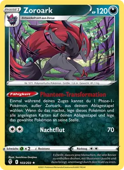 Karte Zoroark aus Drachenwandel, Nummer 103/203